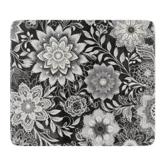 Elegantes Schwarz-Weiß-Muster Schneidebrett