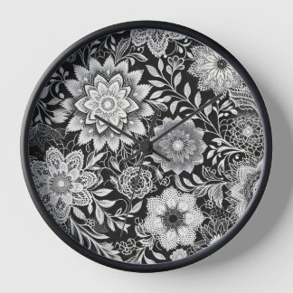 Elegantes Schwarz-Weiß-Muster Uhr