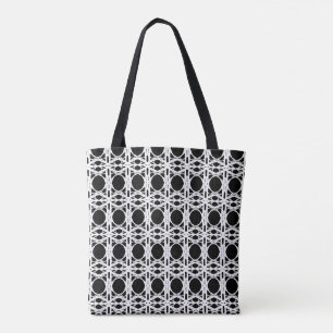 Elegantes Schwarz-Weiß-Ovalmuster Tasche