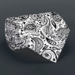 Elegantes Schwarz-Weiß-Paisley-Muster Krawatte<br><div class="desc">Elegantes Schwarzes Vintages Blumendüsternmuster über weißer,  variierbarer Hintergrundfarbe. Anpassbare Größe der Druck- und Hintergrundfarbe. Wenn Sie Hilfe bei der Anpassung eines meiner Designs benötigen,  kontaktieren Sie ArtOnWear Designer. Kostenlose Textformatierung mit Live-Hilfe auf Anfrage.</div>