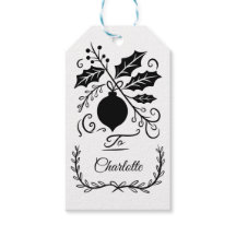 Elegantes Schwarz-Weiß-Personalisiertes Weihnachte
