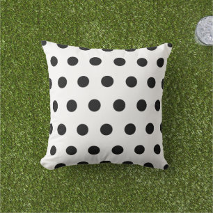 Elegantes Schwarz-Weiß-Polka-Punktmuster Kissen