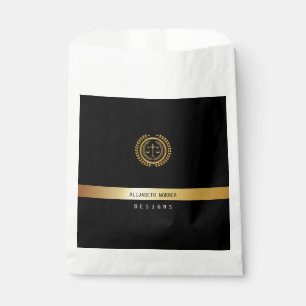 Elegantes Schwarz-Weiß-Rechtsymbol Geschenktütchen