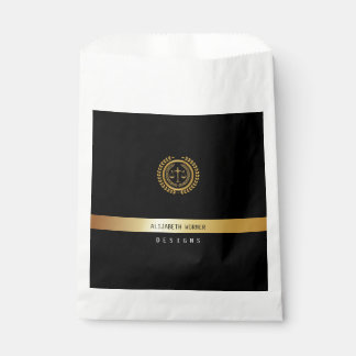 Elegantes Schwarz-Weiß-Rechtsymbol Geschenktütchen