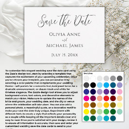 Elegantes Schwarz-Weiß Save-the-Date Save The Date