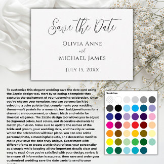 Elegantes Schwarz-Weiß Save-the-Date Save The Date