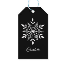 Elegantes Schwarz-Weiß-Schneeflocken Personalisier