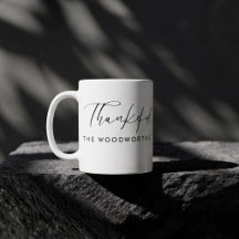 Elegantes Schwarz-Weiß-Script-Dankeschön-Thanksgiv