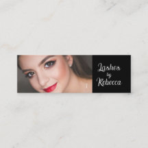 Elegantes Schwarz-Weiß-Script-Foto-Wimpern-Mini