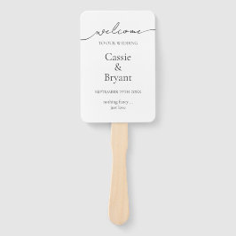 Elegantes Schwarz-Weiß-Script-Hochzeitsprogramm Fächer