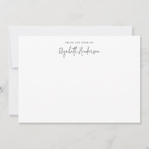 Elegantes Schwarz-Weiß-Script Mitteilungskarte