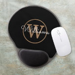 Elegantes Schwarz-Weiß-Script-Name Monogram Gel Mousepad<br><div class="desc">Elegantes schwarzes Gold und weißer Skriptname Monogramm Gel Maus-Pad. Personalisieren Sie zunächst den Namen und das Monogramm,  um Ihr eigenes einzigartiges Design zu erstellen. Entwickelt von Thisisnotme©</div>