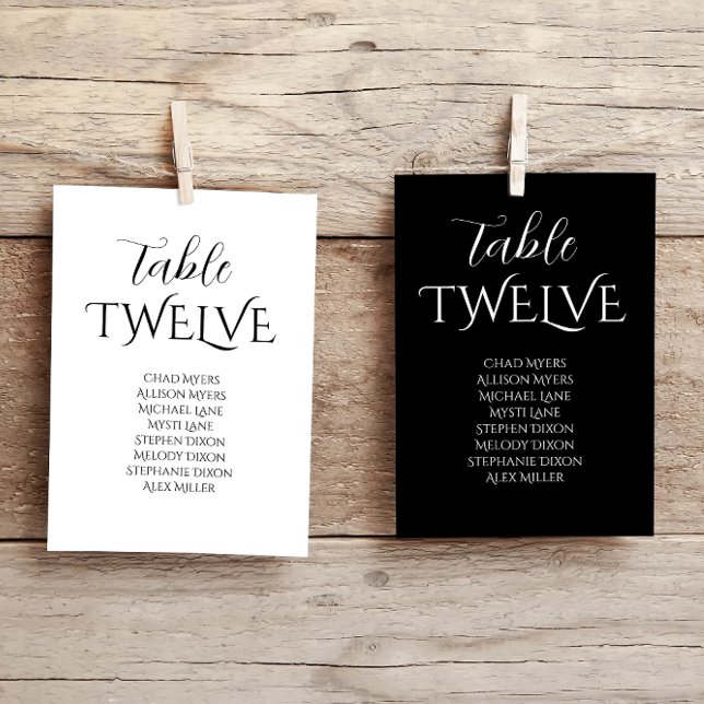 Elegantes Schwarz-Weiß-Seekarte Tischnummer (Von Creator hochgeladen)