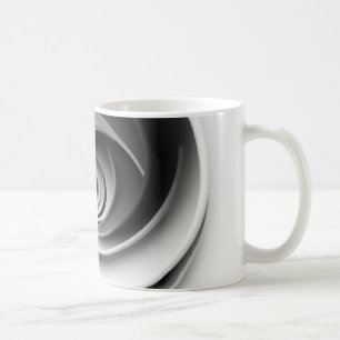 Elegantes Schwarz-Weiß-Spiral-Abstraktdesign Kaffeetasse