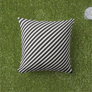 Elegantes Schwarz-Weiß-Streifenmuster Kissen