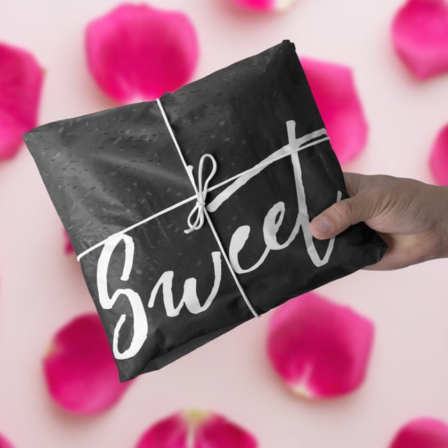 Elegantes Schwarz-Weiß-Sweet-Design Seidenpapier (Sophisticated Black and White Sweet Design Tissue Paper)