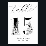 Elegantes Schwarz-Weiß-Tabelle 15 Tischnummer<br><div class="desc">Elegante Schwarz-Weiß-Tischnummer - Tabelle 15</div>