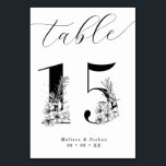 Elegantes Schwarz-Weiß-Tabelle 15 Tischnummer<br><div class="desc">Elegante Schwarz-Weiß-Tischnummer - Tabelle 15</div>
