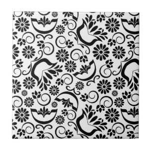 Elegantes Schwarz-Weiß-Tile Fliese