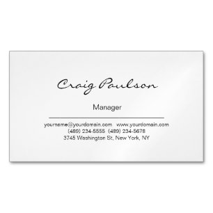 Elegantes Schwarz-Weiß-Visitenkarten-Magnet Magnetische Visitenkarte