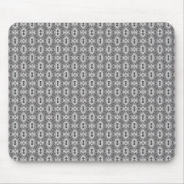 Elegantes Schwarz-Weiß-Volkskunst-Blumenmuster nah Mousepad