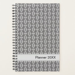 Elegantes Schwarz-Weiß-Volkstümliches Florales Nah Planer