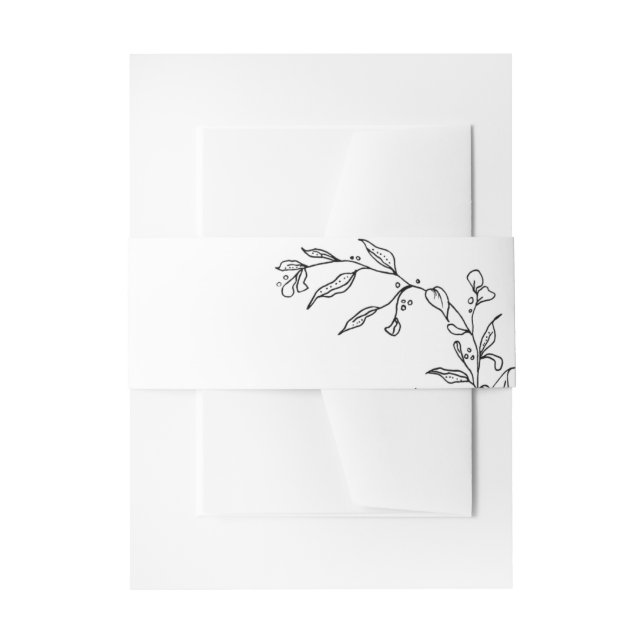 Elegantes Schwarz-Weiß-Wappen Einladungsbanderole (Vorderseite Beispiel)