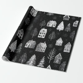 Elegantes Schwarz-Weiß-Weihnachts-Verpackungspapie Geschenkpapier