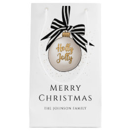 Elegantes Schwarz-Weiß Weihnachtsbaum Kleine Geschenktüte