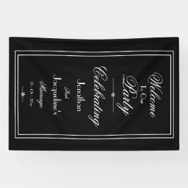 Elegantes Schwarz-weißes Begrüßungsbanner Banner