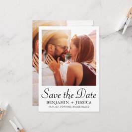 Elegantes Schwarz-weißes Foto Hochzeit Sichern Sie