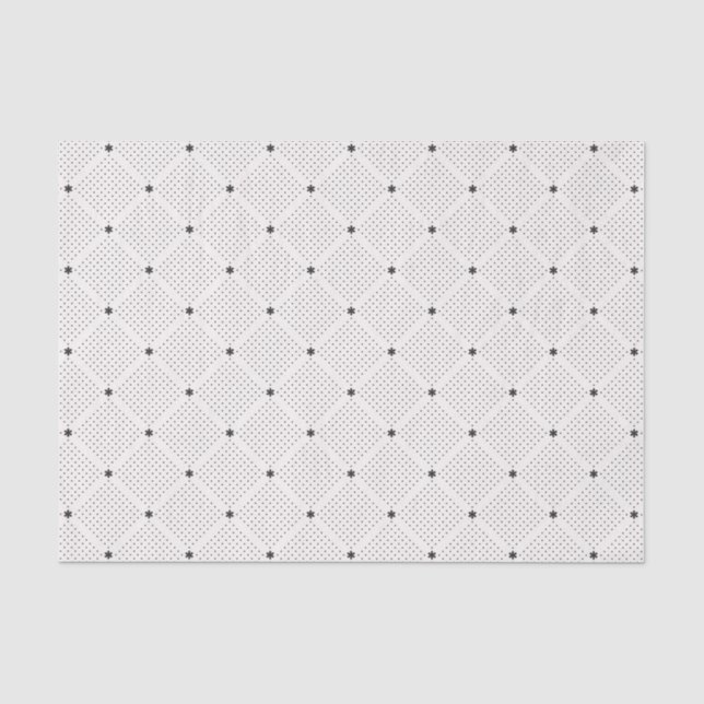 Elegantes Schwarz-weißes kleines Punkt-Muster Seidenpapier (Vorderseite)