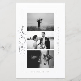 Elegantes Schwarz-weißes Menü für Hochzeitsfotos