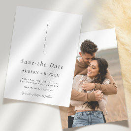 Elegantes Schwarz-weißes Minimalistisches Hochzeit Save The Date