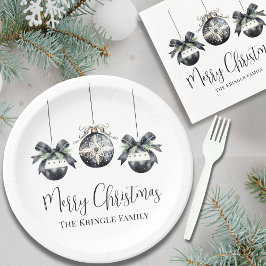 Elegantes Schwarz-weißes Party Pappteller