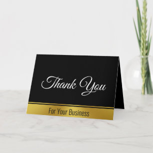 Elegantes Schwarz-weißes und Gold Business Vielen  Karte