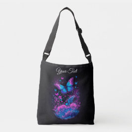 Elegantes schwarzes Aquarell Blume schick Tragetaschen Mit Langen Trägern