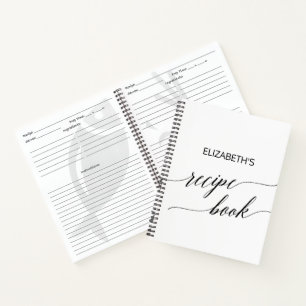 Elegantes Schwarzes Brautparty Rezept Notizbuch