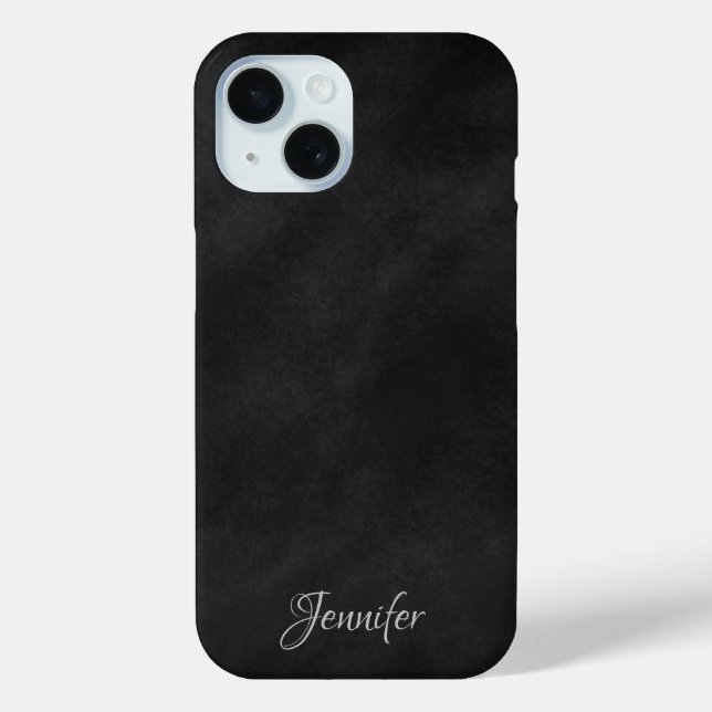 Elegantes schwarzes Chalkboard mit Namen Case-Mate iPhone Hülle (Rückseite)