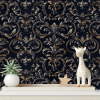 Elegantes Schwarzes Damask-Muster