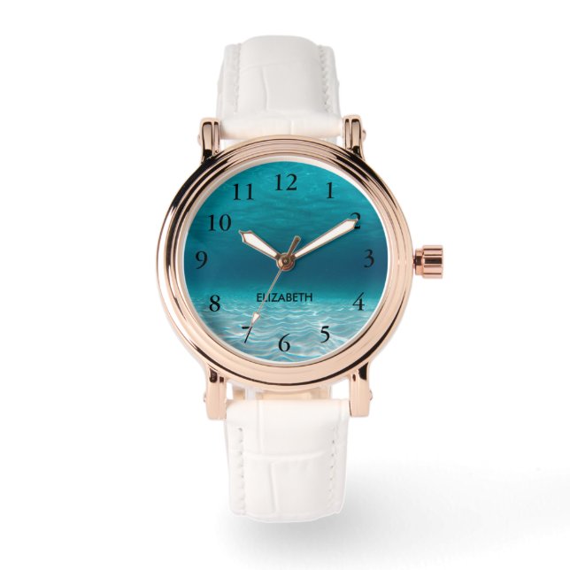 Elegantes, schwarzes Foto Armbanduhr (Vorderseite)