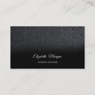Elegantes schwarzes Glitter Chic Modernes Professi Visitenkarte