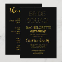 Elegantes Schwarzes & Gold Bachelorette - Details