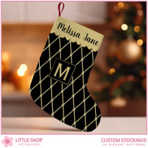 Elegantes schwarzes Gold-Diamant-Muster-Monogramm