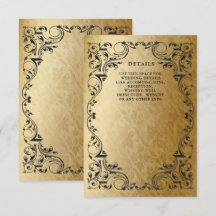 Elegantes Schwarzes Gold Hochzeitsdetails
