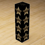 Elegantes Schwarzes Gold Merry Christmas Star Must Weinbox<br><div class="desc">Elegante Dekorative Black and Gold Look Sterne Merry Christmas Star Weihnachts-Weihnachtszeit Weingeschenkbox,  können Sie Ihren Namen hinzufügen,  ändern oder löschen Sie alle Text</div>