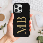 Elegantes Schwarzes Gold Minimalistisches erstes M Case-Mate iPhone Hülle<br><div class="desc">Elegant Black Gold Minimalistische erste Monogram iPhone Case</div>