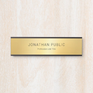 Elegantes Schwarzes Gold Modernes Glamour Template Türschild