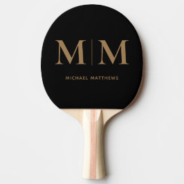 Elegantes Schwarzes Gold Personalisiert Maskuline  Tischtennis Schläger