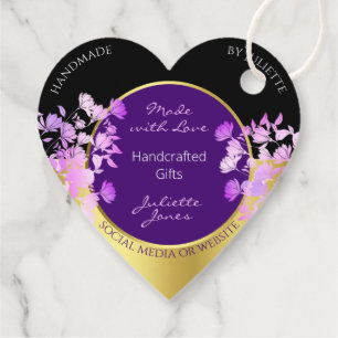 Elegantes Schwarzes Gold und Lila Farbhanging Geschenkanhänger